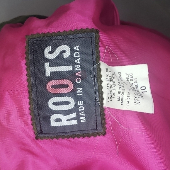 vintage ROOTS 100% Leather Green Vest RARE - Picture 6 of 7